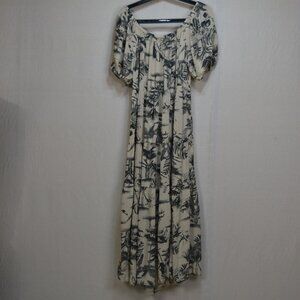 Marks & Spencer Floral Maxi Dress - cream and black vintage print